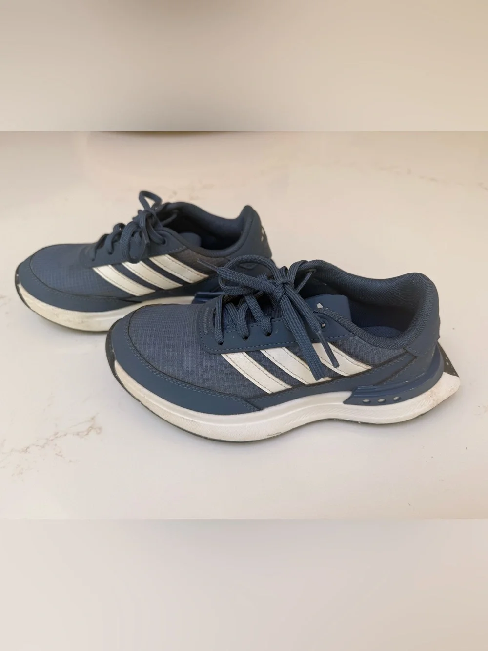 adidas Kids Blue Sneakers with White Stripes